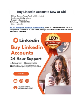 Buy Linkedin Accounts New Or Old in 2025
