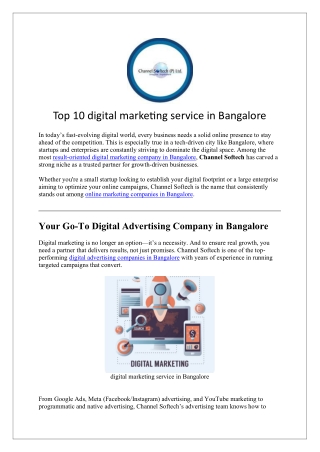 Top 10 digital marketing service in Bangalore