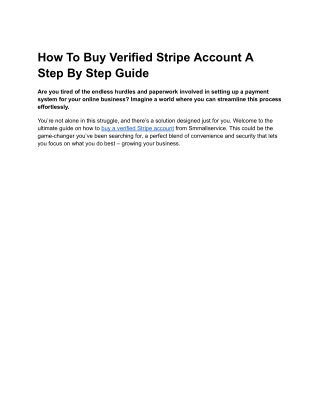 How To Buy Verified Stripe Account A Step By Step Guide