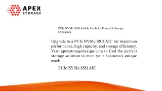 PCIe NVMe SSD Add-In Cards for Powerful Storage Expansion