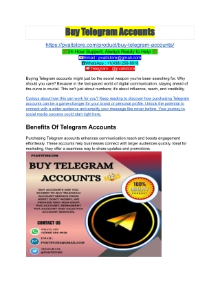 Buy Telegram Accounts