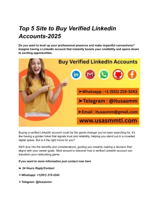 Top 5 Site to Buy Verified Linkedin Accounts-2025