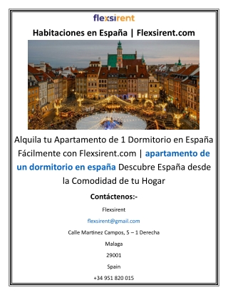 Habitaciones en España  Flexsirent.com