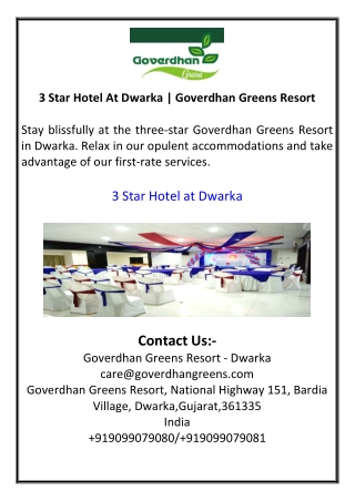 3 Star Hotel At Dwarka  Goverdhan Greens Resort