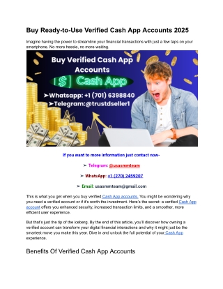 Buy Ready-to-Use Verified Cash App Accounts 2025