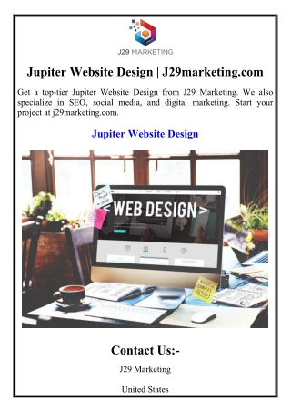 jupiter website design j29marketing com