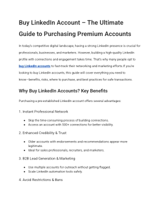 Buy LinkedIn Account – The Ultimate Guide to Purchasing Premium Accounts