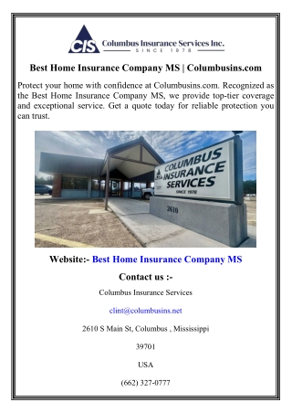 best home insurance company ms columbusins com