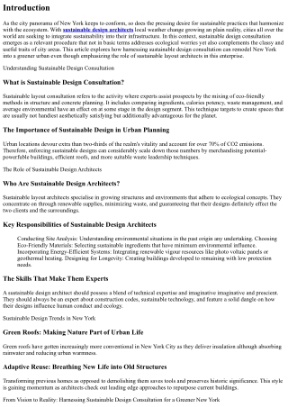 From Vision to Reality: Harnessing Sustainable Design Consultation for a Greener