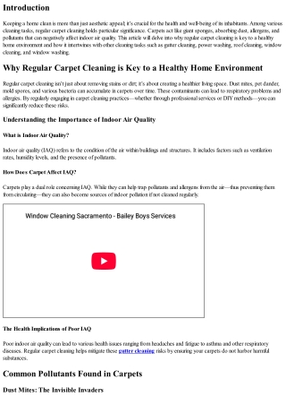 Why Regular Carpet Cleaning is Key to a Healthy Home Environment