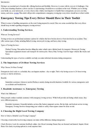 Emergency towing tips every driver should have in their toolkit