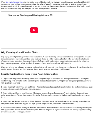 Shamrocks Plumbing & Heating Inc, Kelownas Favorite Plumbing Service