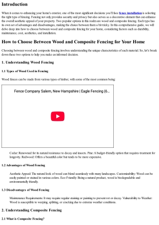 How to Choose Between Wood and Composite Fencing for Your Home