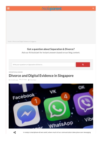 Divorce and Digital Evidence in Singapore