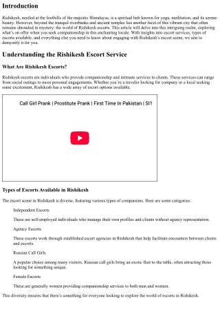 Exploring the World of Rishikesh Escorts: What’s on Offer?