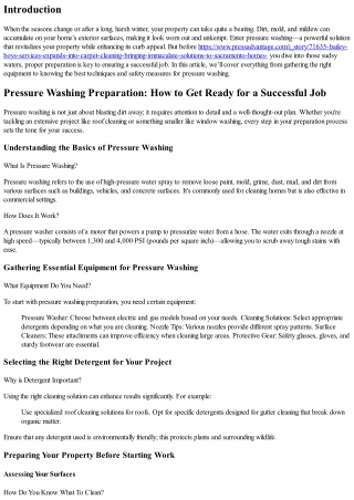 Pressure Washing Preparation: How to Get Ready for a Successful Job