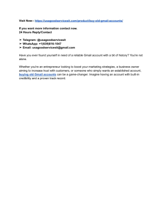 Best Place To Buy Old Gmail Accounts In USA