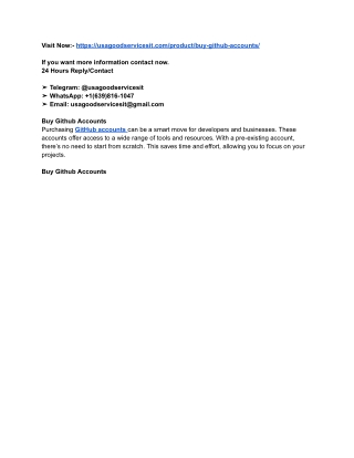 Buy GitHub Accounts - 100% USA,UK,CA GitHub