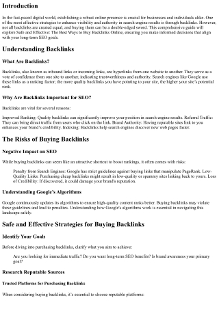 Safe and Effective: The Best Ways to Buy Backlinks Online
