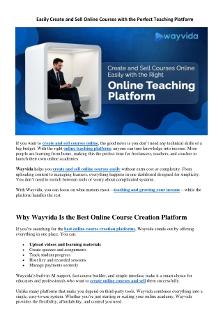 easily create and sell online courses with