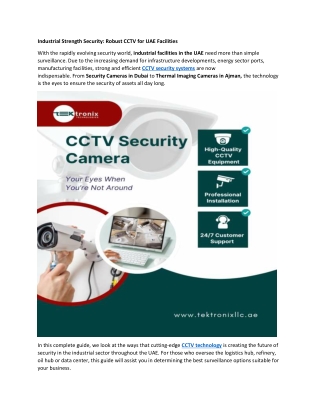 Industrial Strength Security - Robust CCTV for UAE Facilities