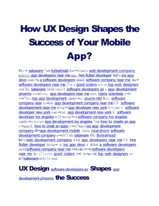 how ux design shapes the success of your mobile app