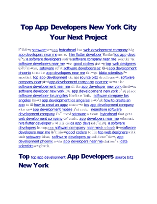 top app developers new york city your next project