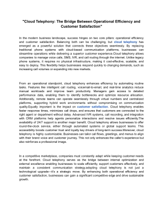 _Cloud Telephony_ The Bridge Between Operational Efficiency and Customer Satisfaction_