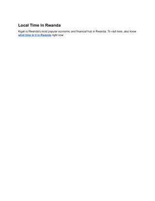 Local Time In Rwanda