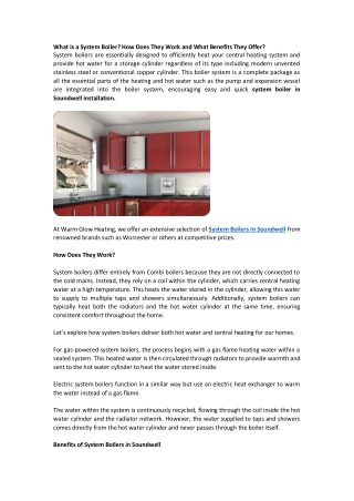 What is a System Boiler How Does They Work and What Benefits They Offer