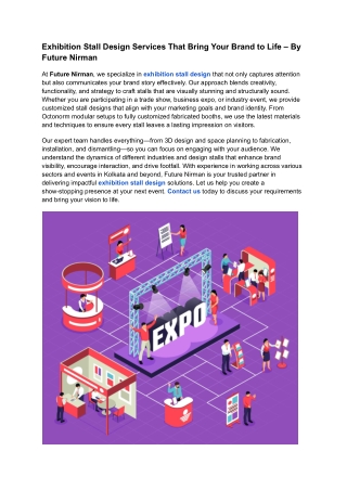 Exhibition Stall Design Services That Bring Your Brand to Life – By Future Nirma
