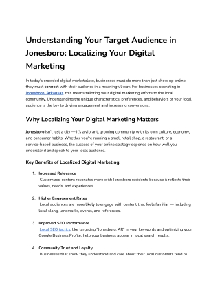 understanding your target audience in jonesboro