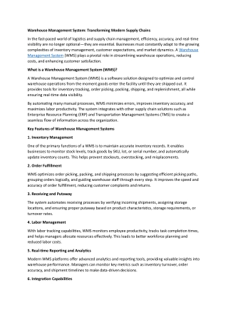 warehouse management system transforming modern