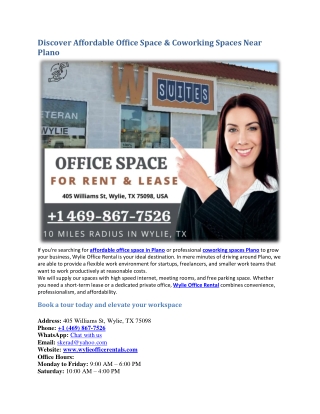 Discover Affordable Office Space & Coworking Spaces Near Plano