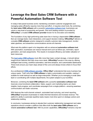leverage the best sales crm software with