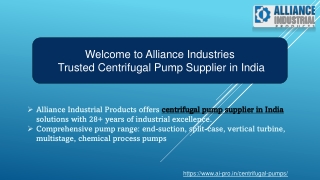 Centrifugal Pump Supplier in India – Industrial Solutions