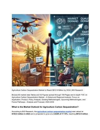 Agriculture Carbon Sequestration Market to Reach $912.9 Million by 2034 _ BIS Research