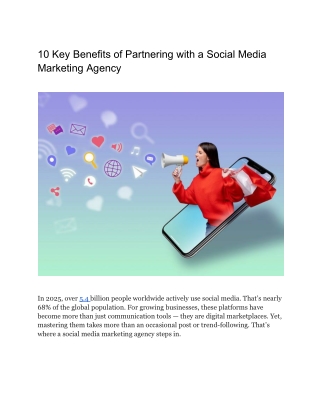 10 Key Benefits of Partnering with a Social Media Marketing Agency