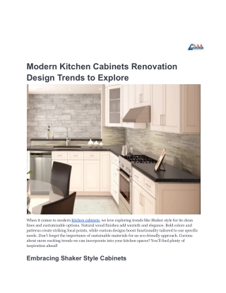 Modern Kitchen Cabinets Renovation Design Trends to Explore