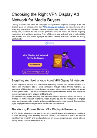 Choosing the Right VPN Display Ad Network for Media Buyers