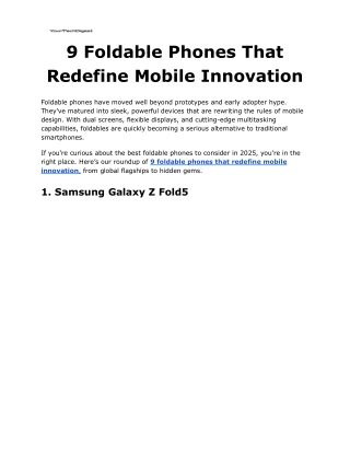 9 Foldable Phones That Redefine Mobile Innovation