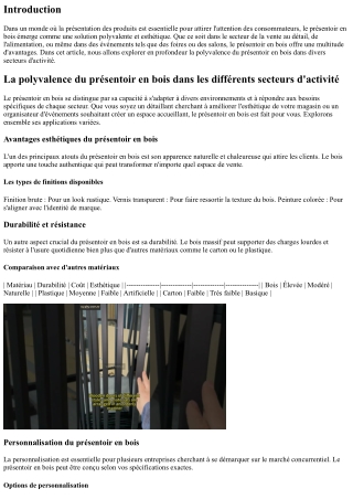 La polyvalence du présentoir en bois dans les différents secteurs d'activité