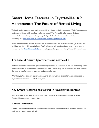 Smart Home Features in Fayetteville, AR Apartments_ The Future of Rental Living