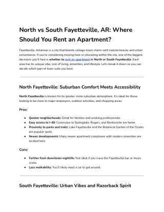 North vs South Fayetteville, AR_ Where Should You Rent an Apartment_
