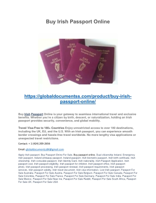 Buy Irish Passport Online PDF