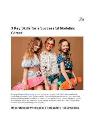 3 Key Skills for a Successful Modeling Career