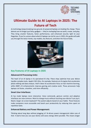 Ultimate Guide to AI Laptops in 2025: The Future of Tech