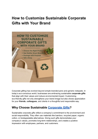 How to Customize Sustainable Corporate Gifts with Your Brand