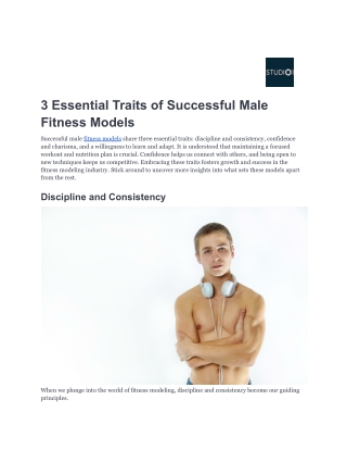 3 Essential Traits of Successful Male Fitness Models
