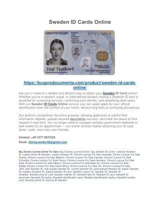 Sweden ID Cards Online PDF